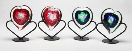 Hearts Nicholson Blown Glass