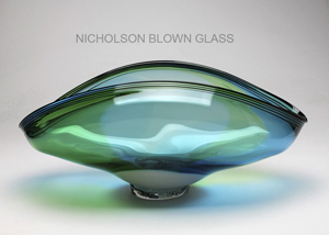 Caribbean Wave Vessel Nicholson Blown Glass
