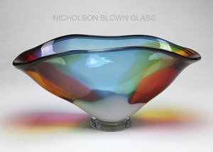 Carnival Wave Vessel Nicholson Blown Glass