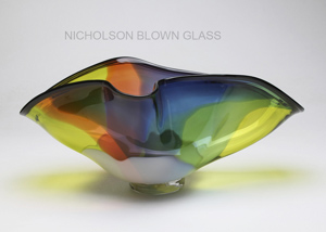 Jungle Wave Vessel Nicholson Blown Glass