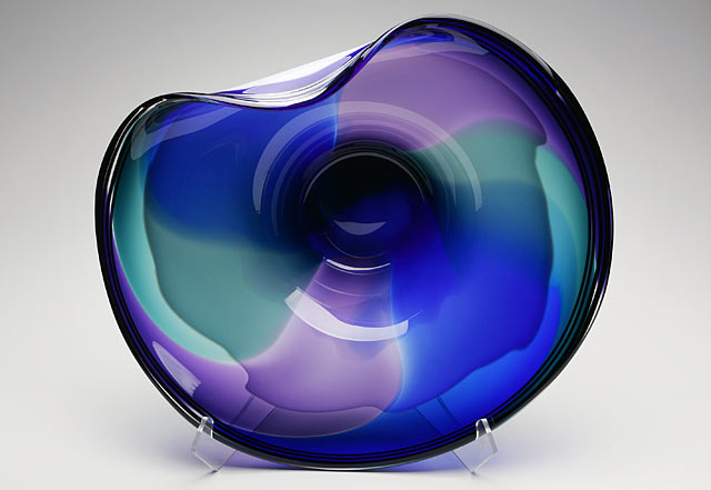 Nicholson Blown Glass Wave Bowls